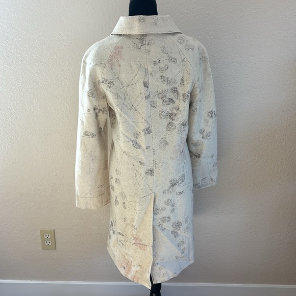 Made in Italy of Benetton Beige Wool Pea Coat Size 6 - Picture 7 of 11